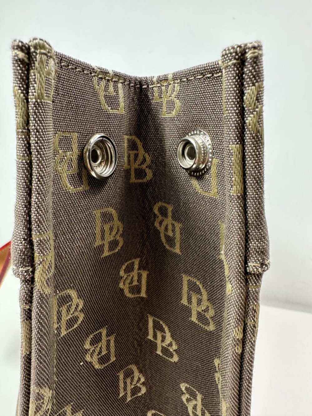 New Dooney & Bourke Vintage Tote Bag Monogram Canvas Leather Double Handle Purse - Picture 7 of 16